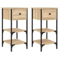 Miniatyrbilde 1 av 11: vidaXL Nattbord 2 stk sonoma eik 34x36x70 cm konstruert tre