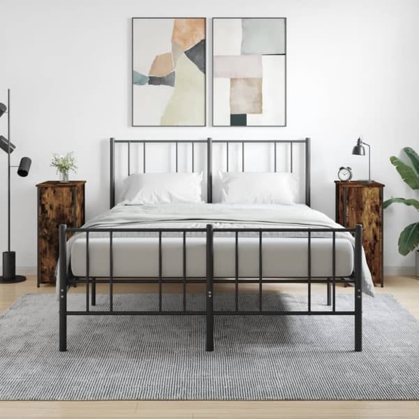 vidaXL Yöpöydät 2 kpl savutammi 32x42x80 cm tekninen puu