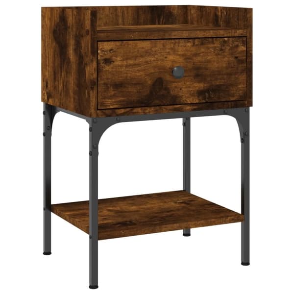 vidaXL sengeborde 2 stk. 40,5x31x60 cm røget egetræsfarve
