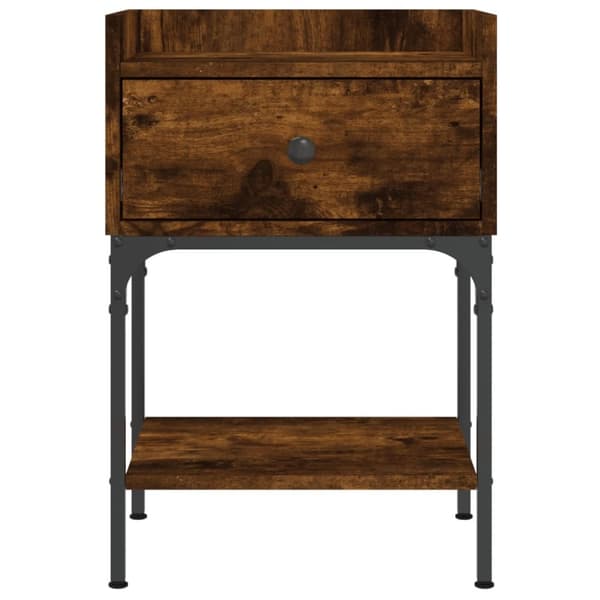 vidaXL sengeborde 2 stk. 40,5x31x60 cm røget egetræsfarve