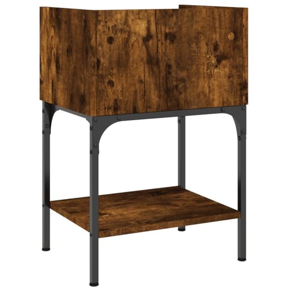vidaXL sengeborde 2 stk. 40,5x31x60 cm røget egetræsfarve