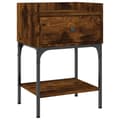 Miniatyrbilde 5 av 11: vidaXL Nattbord 2 stk røkt eik 40,5x31x60 cm konstruert tre