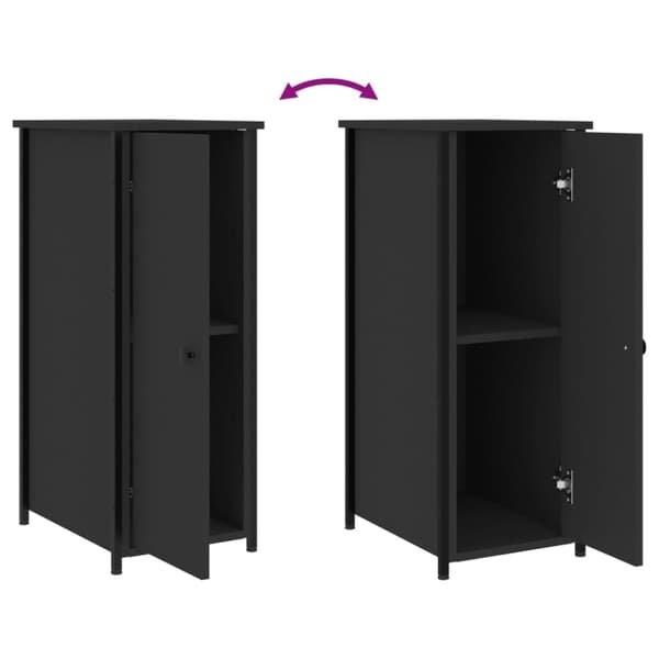 vidaXL Nattbord 2 stk svart 32x42x80 cm konstruert tre