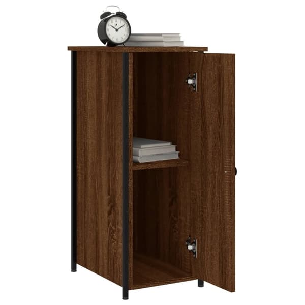 vidaXL Sängbord 2 st brun ek 32x42x80 cm konstruerat trä