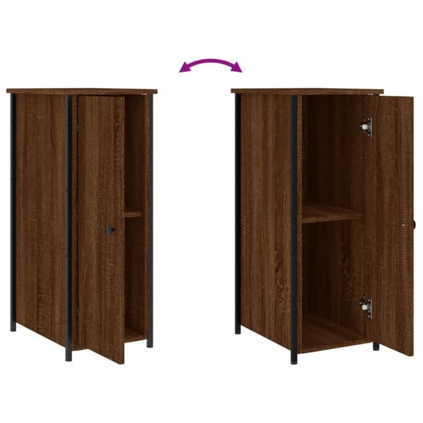 vidaXL Sängbord 2 st brun ek 32x42x80 cm konstruerat trä