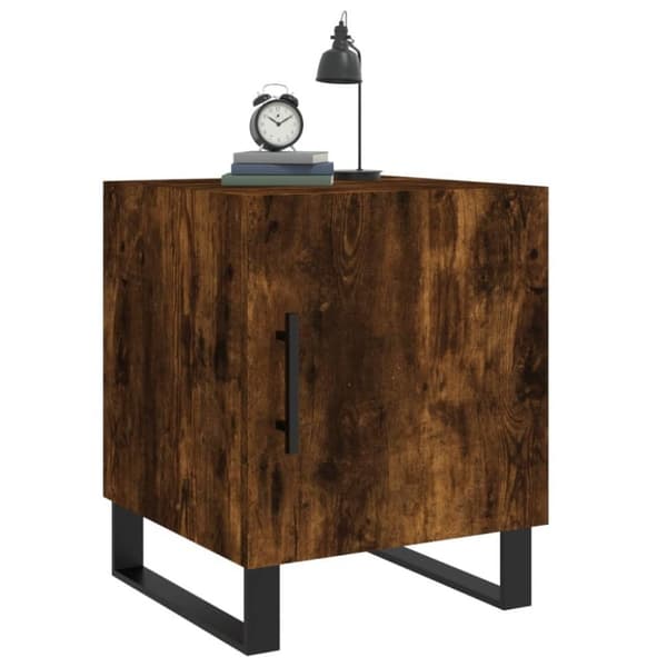 vidaXL Sängbord rökfärgad ek 40x40x50 cm konstruerat trä