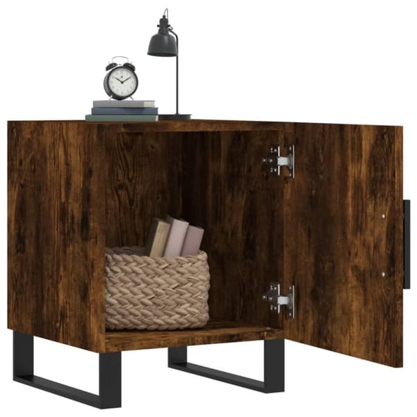 vidaXL Sängbord rökfärgad ek 40x40x50 cm konstruerat trä