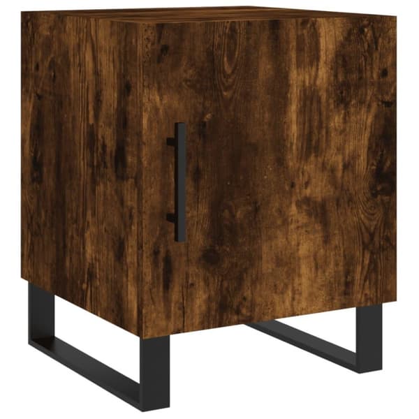 vidaXL Sängbord rökfärgad ek 40x40x50 cm konstruerat trä
