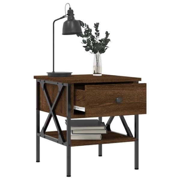 vidaXL Yöpöydät 2 kpl ruskea tammi 40x42x45 cm tekninen puu