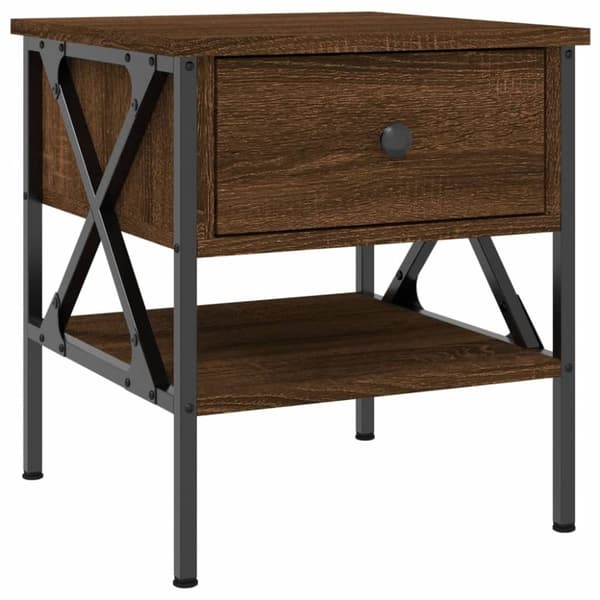 vidaXL Yöpöydät 2 kpl ruskea tammi 40x42x45 cm tekninen puu