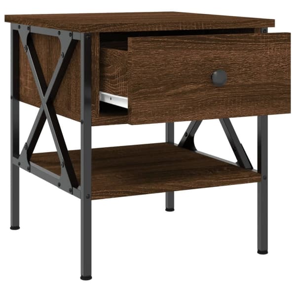 vidaXL Yöpöydät 2 kpl ruskea tammi 40x42x45 cm tekninen puu
