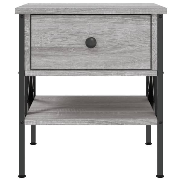 vidaXL sengeborde 2 stk. 40x42x45 cm konstrueret træ grå sonoma-eg
