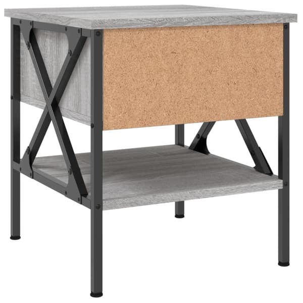 vidaXL sengeborde 2 stk. 40x42x45 cm konstrueret træ grå sonoma-eg