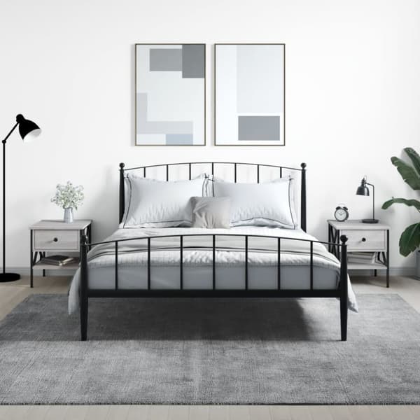 vidaXL sengeborde 2 stk. 40x42x45 cm konstrueret træ grå sonoma-eg