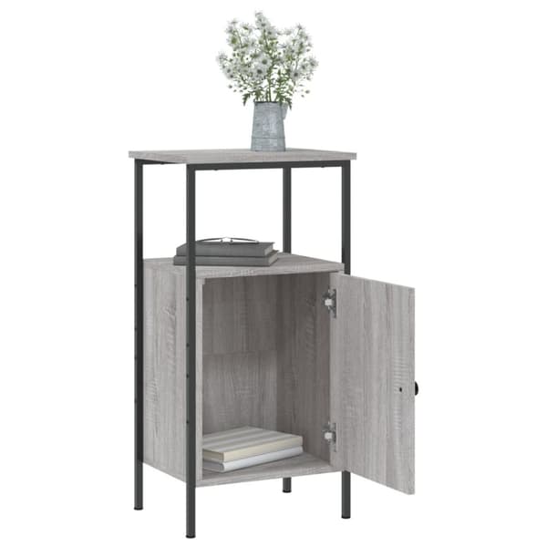 vidaXL sengeborde 2 stk. 41x31x80 cm konstrueret træ grå sonoma-eg