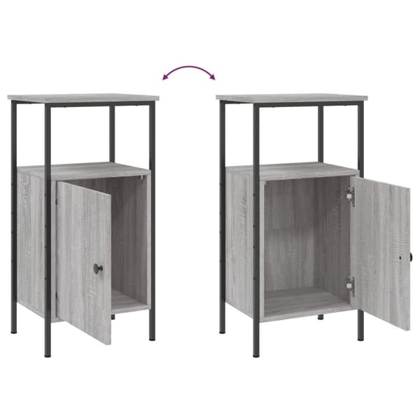 vidaXL sengeborde 2 stk. 41x31x80 cm konstrueret træ grå sonoma-eg
