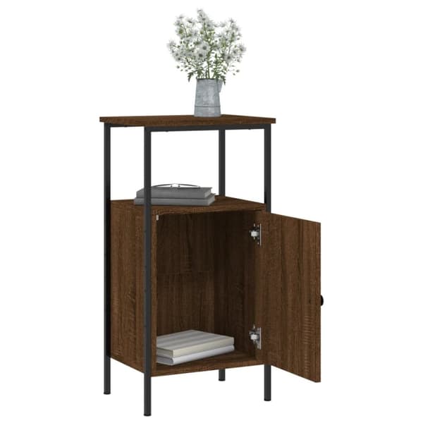 vidaXL sengeborde 2 stk. 41x31x80 cm konstrueret træ brunt egetræ