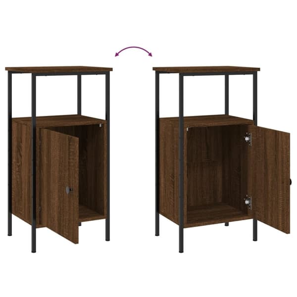 vidaXL sengeborde 2 stk. 41x31x80 cm konstrueret træ brunt egetræ