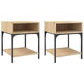 Miniatyrbilde 1 av 11: vidaXL Nattbord 2 stk sonoma eik 40x41x50 cm konstruert tre