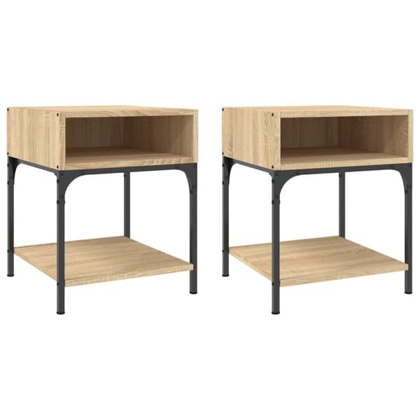 vidaXL Nattbord 2 stk sonoma eik 40x41x50 cm konstruert tre