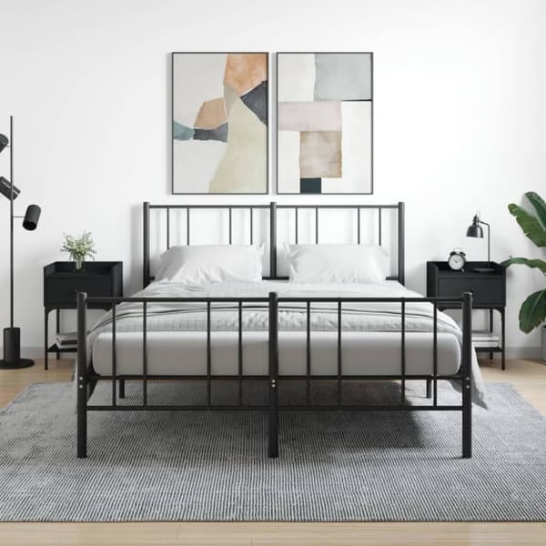 vidaXL Yöpöydät 2 kpl musta 40,5x31x60 cm tekninen puu