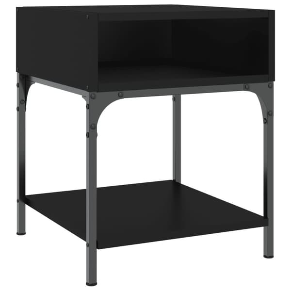 vidaXL sengeborde 2 stk. 40x41x50 cm konstrueret træ sort