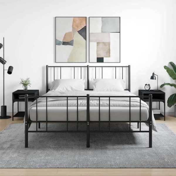 vidaXL sengeborde 2 stk. 40x41x50 cm konstrueret træ sort