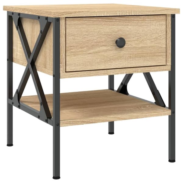 vidaXL Yöpöydät 2 kpl Sonoma-tammi 40x42x45 cm tekninen puu