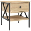 Pikkukuva 5 / 11: vidaXL Yöpöydät 2 kpl Sonoma-tammi 40x42x45 cm tekninen puu