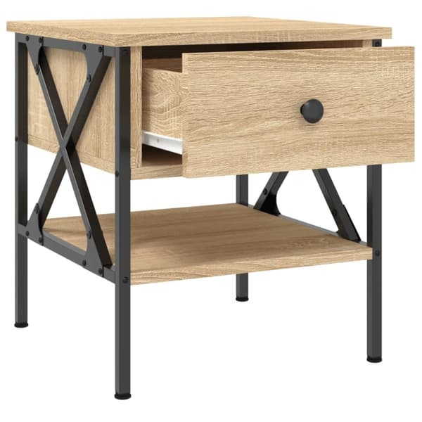 vidaXL Yöpöydät 2 kpl Sonoma-tammi 40x42x45 cm tekninen puu