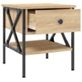 Pikkukuva 7 / 11: vidaXL Yöpöydät 2 kpl Sonoma-tammi 40x42x45 cm tekninen puu