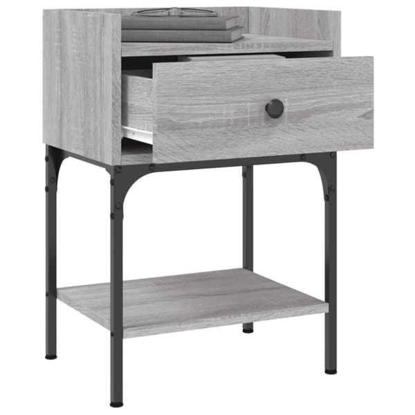 vidaXL Yöpöydät 2 kpl harmaa Sonoma 40,5x31x60 cm tekninen puu