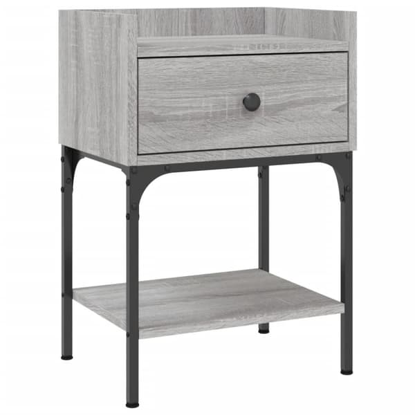 vidaXL Yöpöydät 2 kpl harmaa Sonoma 40,5x31x60 cm tekninen puu
