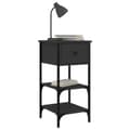 Miniatyrbillede 4 af 11: vidaXL sengeborde 2 stk. 34x36x70 cm konstrueret træ sort
