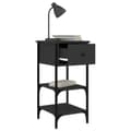 Miniatyrbillede 5 af 11: vidaXL sengeborde 2 stk. 34x36x70 cm konstrueret træ sort