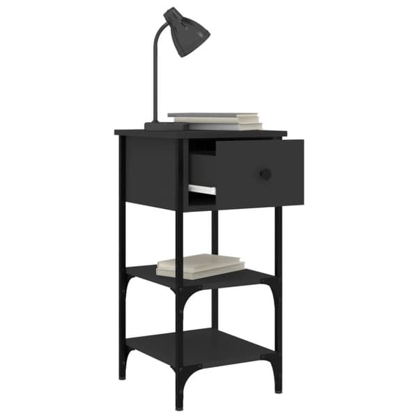 vidaXL sengeborde 2 stk. 34x36x70 cm konstrueret træ sort