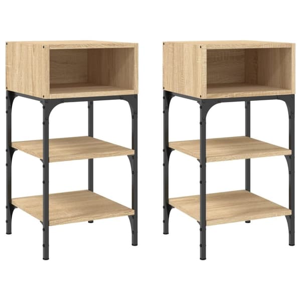 vidaXL Nattbord 2 stk sonoma eik 35x34,5x70 cm konstruert tre
