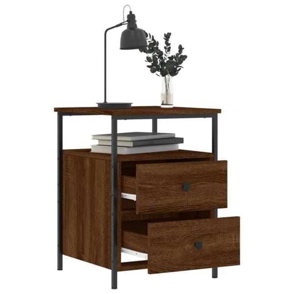 vidaXL Nattbord brun eik 44x45x60 cm konstruert tre