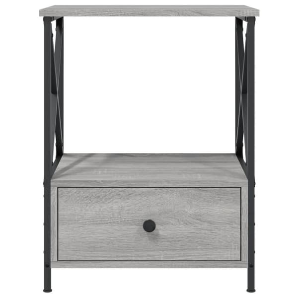 vidaXL sengebord 50x41x65 cm konstrueret træ grå sonoma-eg