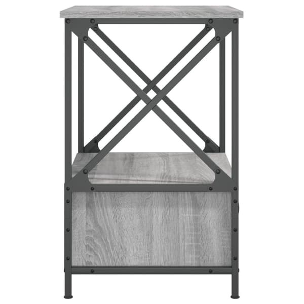 vidaXL sengebord 50x41x65 cm konstrueret træ grå sonoma-eg