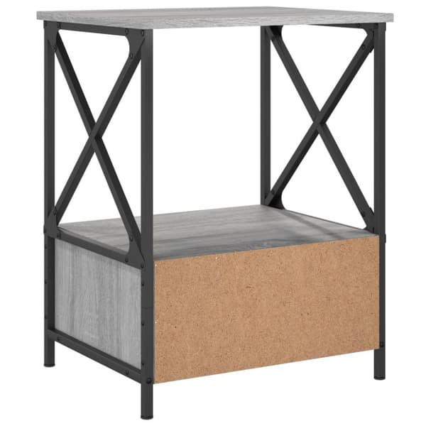 vidaXL sengebord 50x41x65 cm konstrueret træ grå sonoma-eg