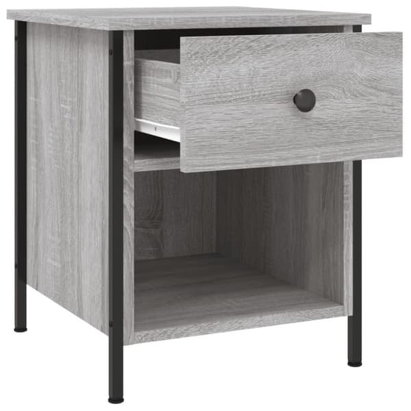 vidaXL sengeborde 2 stk. 40x42x50 cm konstrueret træ grå sonoma-eg