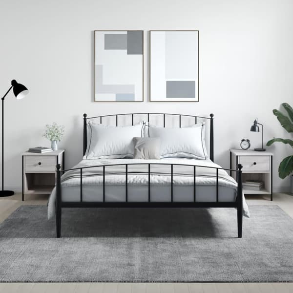 vidaXL sengeborde 2 stk. 40x42x50 cm konstrueret træ grå sonoma-eg
