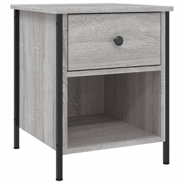 vidaXL sengeborde 2 stk. 40x42x50 cm konstrueret træ grå sonoma-eg