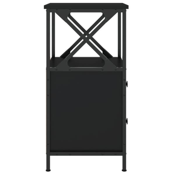 vidaXL Yöpöydät 2 kpl musta 34x35,5x70 cm tekninen puu