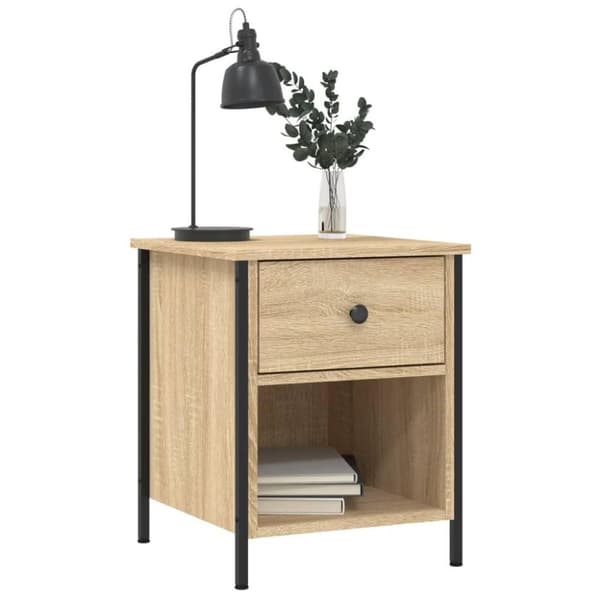 vidaXL Yöpöydät 2 kpl Sonoma-tammi 40x42x50 cm tekninen puu