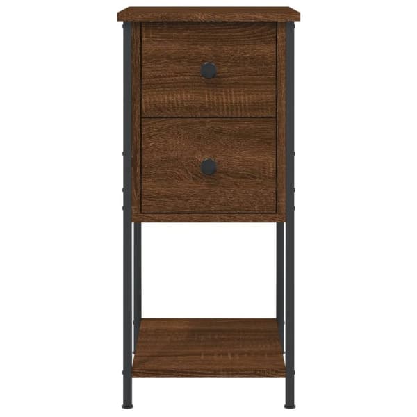 vidaXL Sängbord 2 st brun ek 32x42x70 cm konstruerat trä