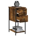 Miniatyrbilde 4 av 11: vidaXL Nattbord 2 stk røkt eik 32x42x70 cm konstruert tre