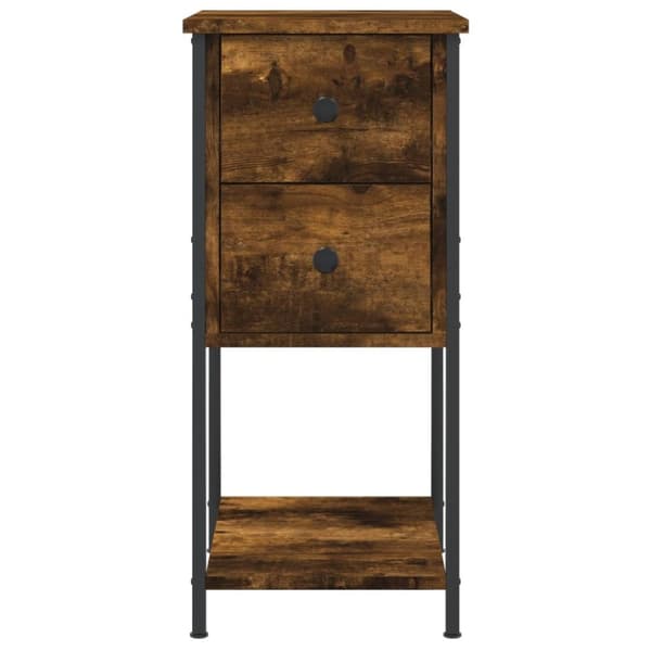 vidaXL Nattbord 2 stk røkt eik 32x42x70 cm konstruert tre