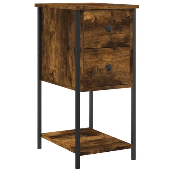 vidaXL Nattbord 2 stk røkt eik 32x42x70 cm konstruert tre